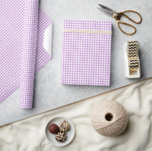 Trellis Orchid Purple - White Wrapping Paper