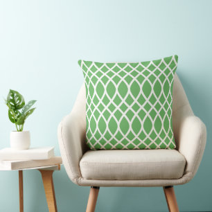 Trellis Pattern Pillow   Leaf Green