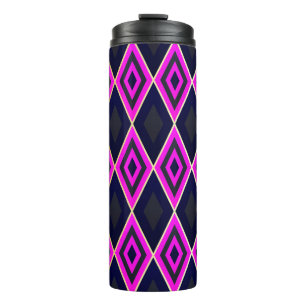 Trellis rhombus shapes geometric seamless pattern thermal tumbler