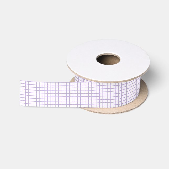 Trellis Soft Lavender - White Satin Ribbon (Spool)