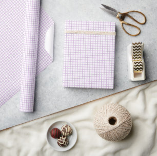 Trellis Soft Lilac - White Wrapping Paper