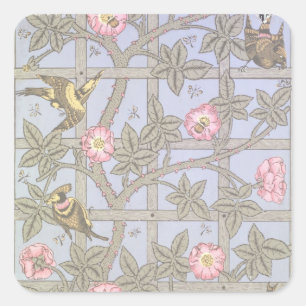 'Trellis' wallpaper design, 1864 Square Sticker