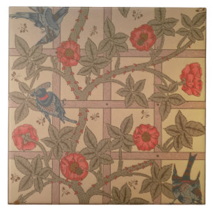 'Trellis' wallpaper design, 1864 Tile