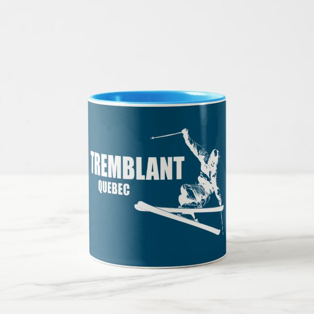 Tremblant Quebec Skier Two-Tone Coffee Mug (Center)