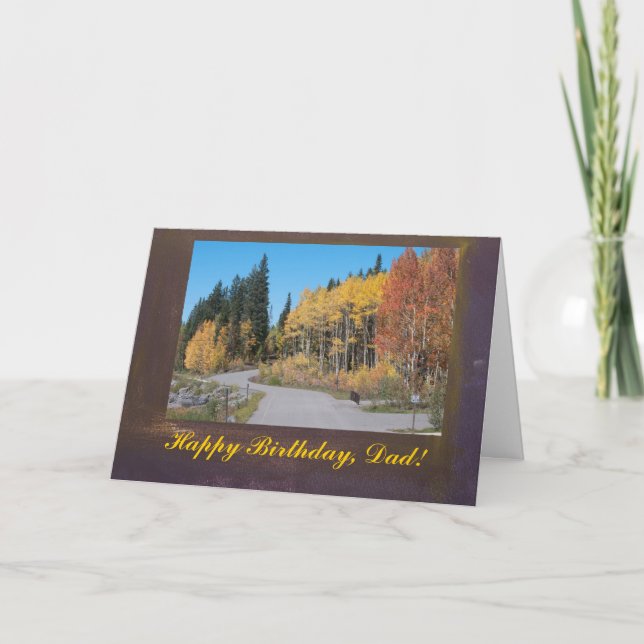 Trembles joyeux anniversaire, carte d'automne de (Devant)