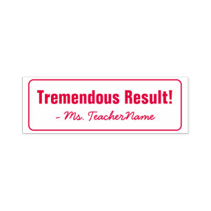 "Tremendous Result!" Tutor Rubber Stamp