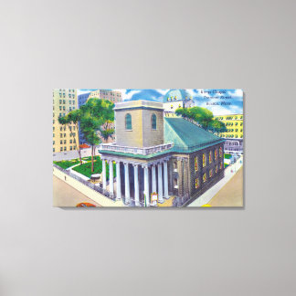 Tremont Street View of Kings Chapel Canvas Print