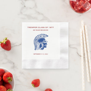 Tremper Trojan Reunion Graduation Blue Red  Napkin
