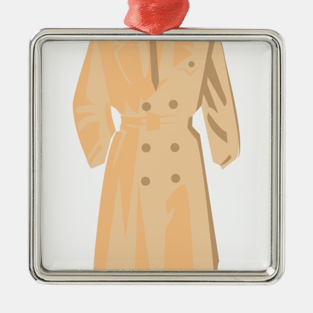 Trench Coat Metal Ornament (Front)