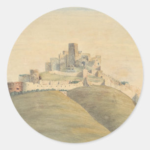 Trencin Castle in western Slovakia Classic Round Sticker