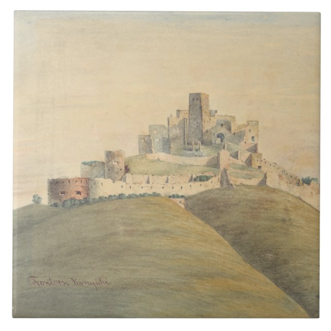 Trencin Castle in western Slovakia Tile (Front)