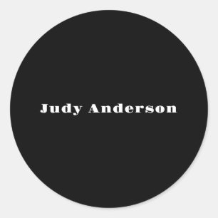 Trend Black Bold Professional Plain Modern Elegant Classic Round Sticker