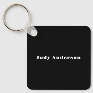 Trend Black Bold Professional Plain Modern Elegant Keychain