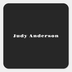 Trend Black Bold Professional Plain Modern Elegant Square Sticker