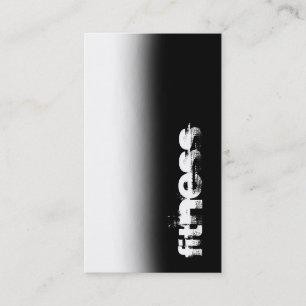 Trend Black Grey White Fitness Sport Business Card
