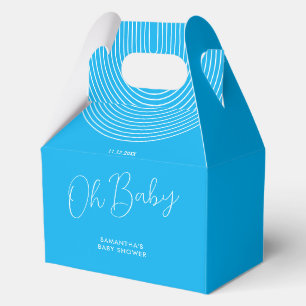 Trend Blue Baby Shower Script Favor Box