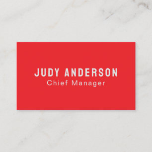 Trend Bright Red Professional Plain Modern Elegant Enclosure Card