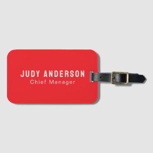 Trend Bright Red Professional Plain Modern Elegant Luggage Tag