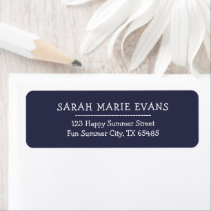 Trend Color - Dark Navy Blue Return Address Labels