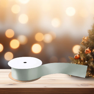 Trend Color Muted Green-Gray Satin Ribbon