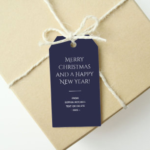 Trend Color Navy Blue Minimalist  Gift Tags
