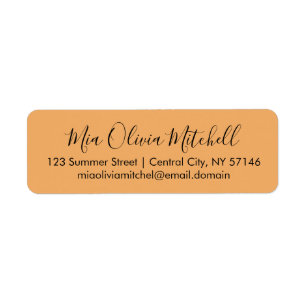 Trend Color Soft Orange Elegant Address Labels