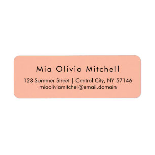 Trend Color Soft Peach Étiquette de adresse modern