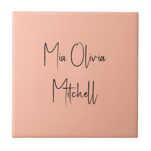 Trend Color Soft Peach Name Ceramic Tile