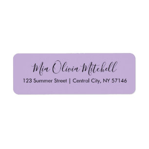Trend Color Soft Violet Elegant Address Labels