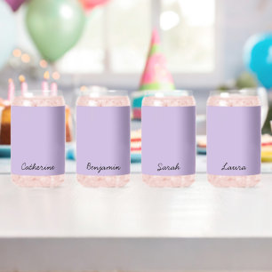 Trend Color Soft Violet Minimalist Name Can Glass 