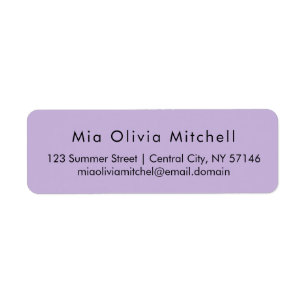 Trend Color Soft Violet Moderne Étiquettes de adre