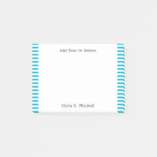 Trend Color -- Vivid Cyan Striped  Post-it Notes