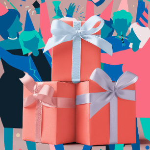 Trend Colors - Coral Sunset Color - Solid Wrapping Paper Sheet