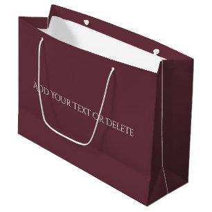 Trend Colors - Dark Red Wine Color - Solid Large Gift Bag