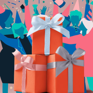 Trend Colors - Flame Red Color - Solid Wrapping Paper Sheet