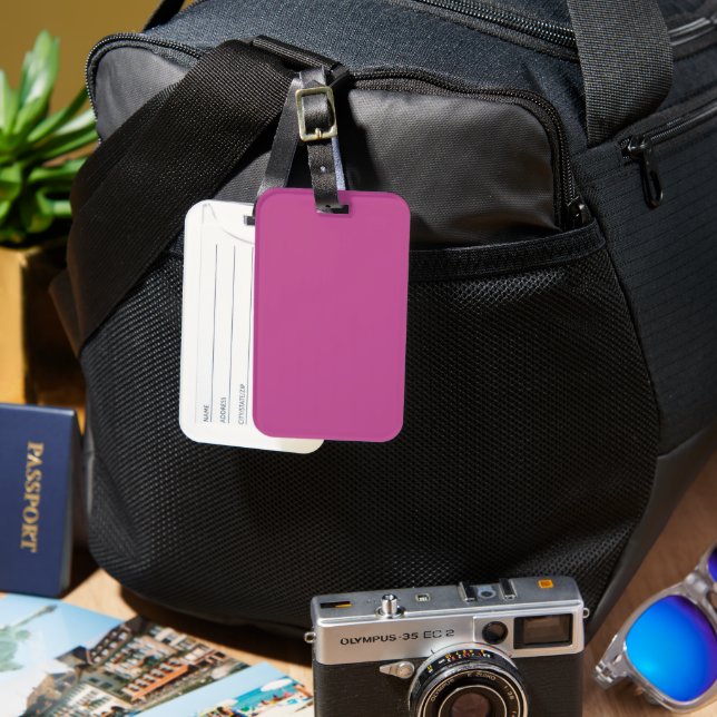Trend Colour - Berry Pink Luggage Tag (Front & Back)