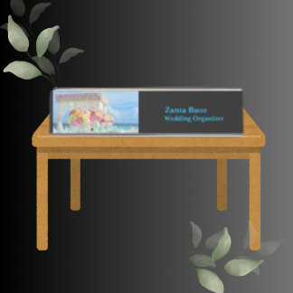 Trend Colour Black Wedding Organizer Desk Name Plate