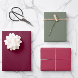 Trend Colour Burgundy Pink Sage Wrapping Paper Sheet