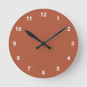 Trend Colour  Burnt Copper Round Clock With Number