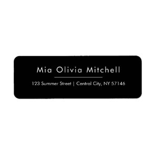 Trend Colour Classic Black Simple Address Labels