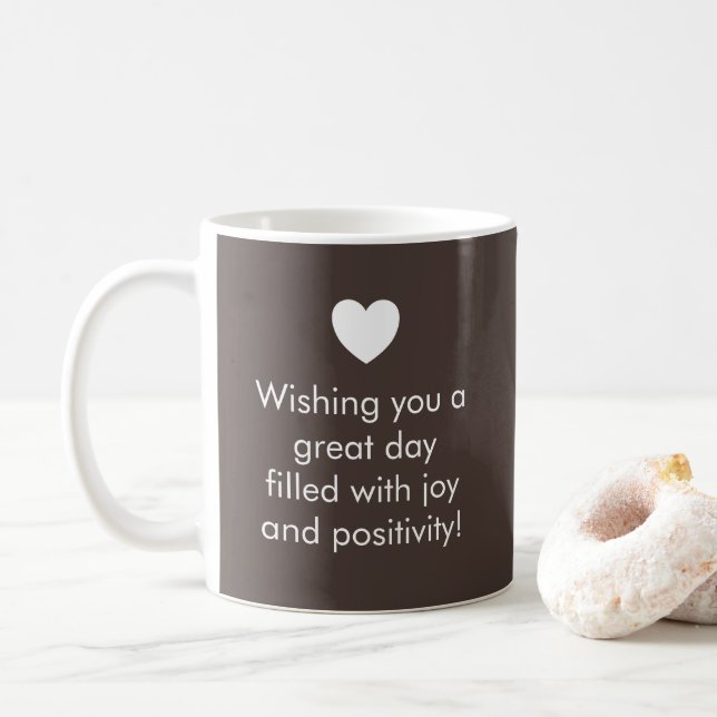Trend Colour Coffee Brown - Name / Positivity Mug (With Donut)