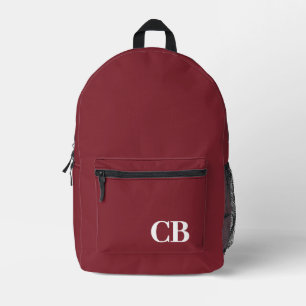 Trend Colour Crimson Red Monogram Printed Backpac Backpack