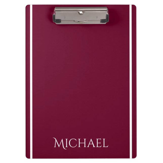 Trend Colour - Dark Burgundy Name Clipboard (Front)