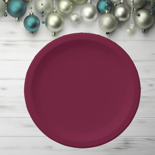 Trend Colour Dark Burgundy Paper Plate (Creator Uploaded)