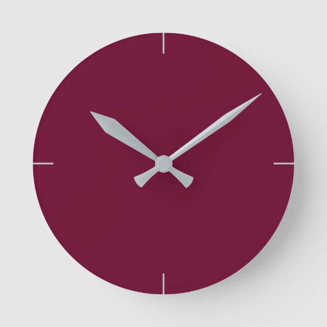 Trend Colour - Dark Burgundy Round Clock (Front)