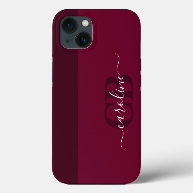Trend Colour - Dark Burgundy Script Case-Mate iPhone Case (Back)