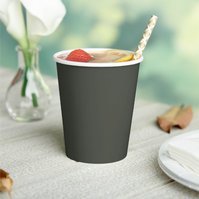 Trend Colour - Dark Forest Grey Paper Cups (Insitu)