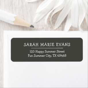 Trend Colour Dark Forest Grey Return Address Label