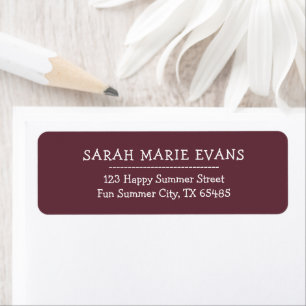 Trend Colour - Dark Red Wine Return Address Labels