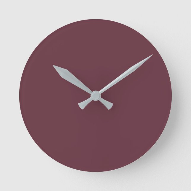 Trend Colour - Dark Red Wine Round Clock (Front)